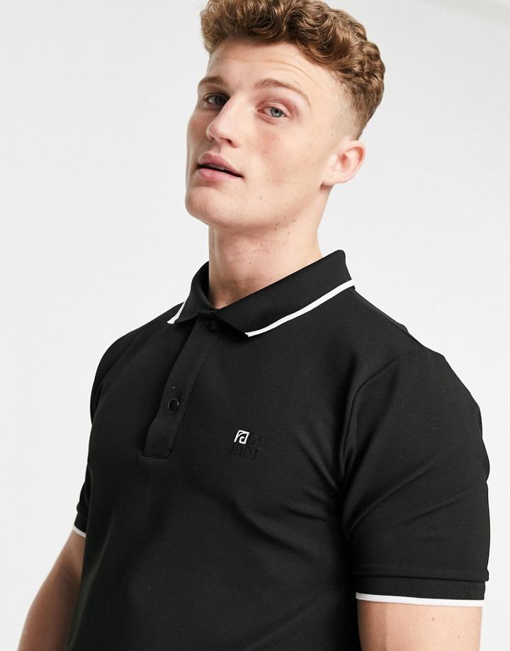 River Island Slim Fit Polo In Black