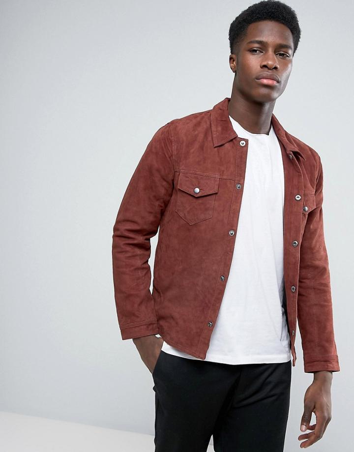 Selected Suede Jacket - Brown