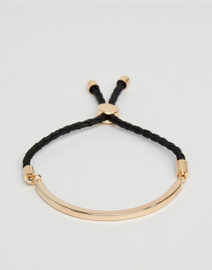 Asos Smart Metal And Rope Bracelet - Gold