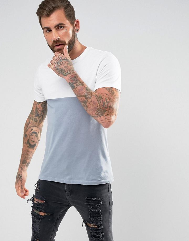 New Look T-shirt With Block In Light Blue - Blue