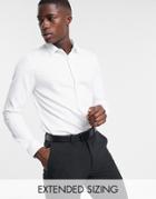 Asos Design Premium Slim Fit Sateen Shirt In White