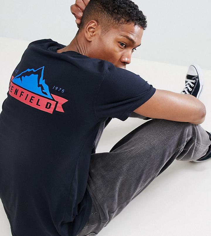 Penfield Mountain Back Logo Print T-shirt Exclusive In Black - Black