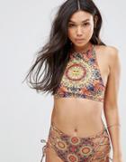 Motel Tile Print Crop Top - Multi
