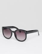 Monki Oversized Round Sunglasses - Black