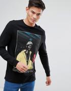 Asos Snoop Dogg Longline Long Sleeve T-shirt - Black