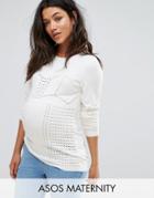 Asos Maternity Sweater With Pointelle Stitch Detail - Beige