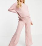 New Look Maternity Loungewear Waffle Boxy Top In Pink - Part Of A Set