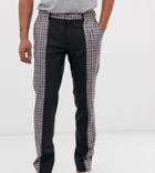 Heart & Dagger Cut And Sew Check Pants In Black