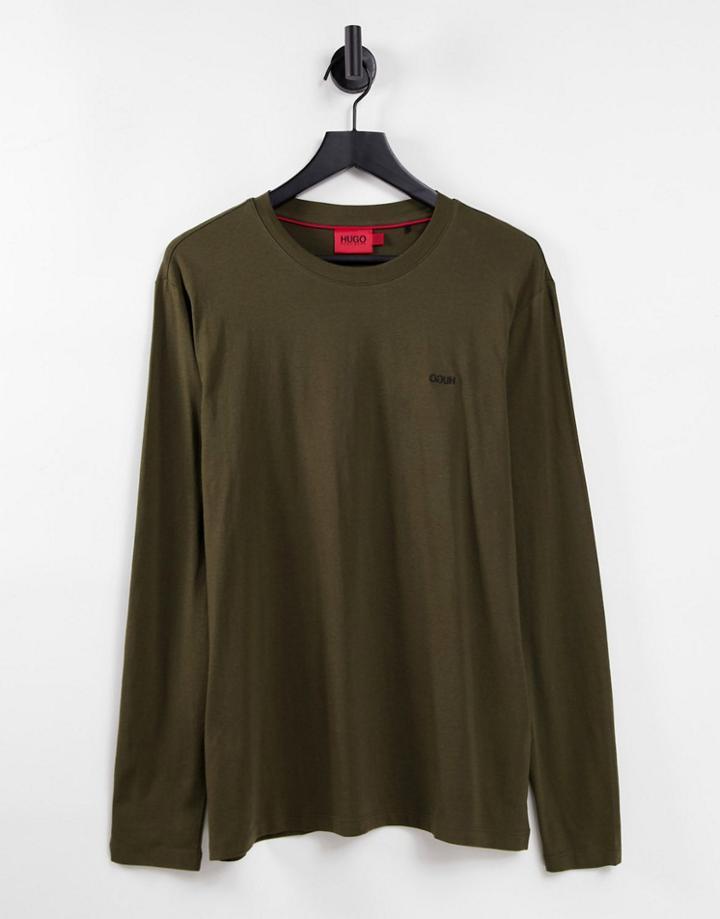 Hugo Derol212 Long Sleeve Top In Khaki-green