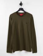 Hugo Derol212 Long Sleeve Top In Khaki-green
