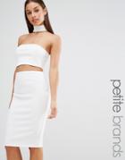 Missguided Petite Choker Midi Dress - White