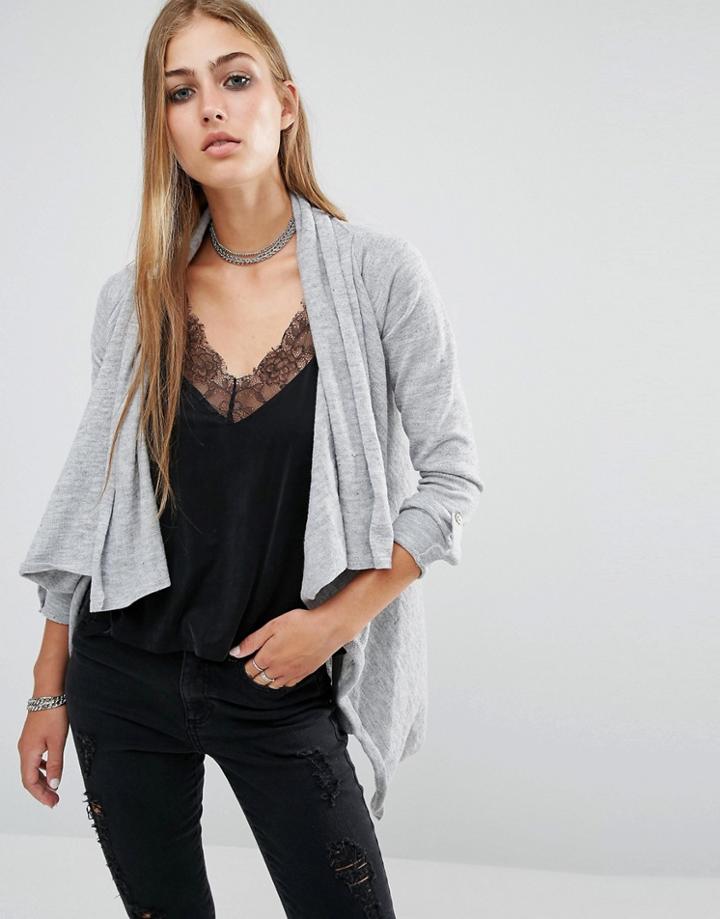 Rock & Religion Mitt Waterfall Cardigan - Gray