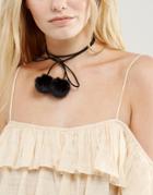New Look Pom Pom Choker Necklace - Black