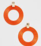 Aldo Colored Hoop Earrings With Gold Trim - Orange