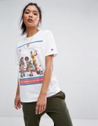Champion T-shirt With Retro Print - White