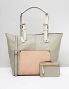 Oasis Buckle Strap Tote Bag And Purse - Gold