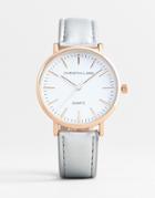 Christin Lars Watch With Gold Case And Silver Strap - Silver