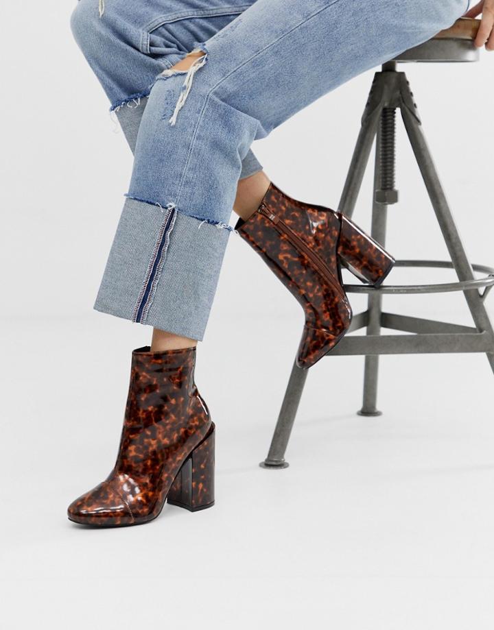 Raid Dolley Tortoishell Heeled Boots-brown
