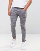 Brooklyn Supply Co Super Skinny Fit Jeans In Gray Camo - Gray