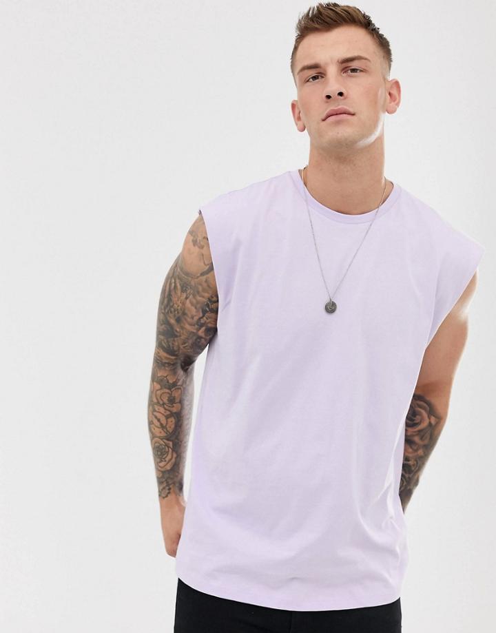 Asos Design Oversized Longline Tank In Purple - Purple