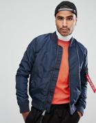 Alpha Industries Ma-1 Tt Bomber Jacket Slim Fit In Navy - Navy