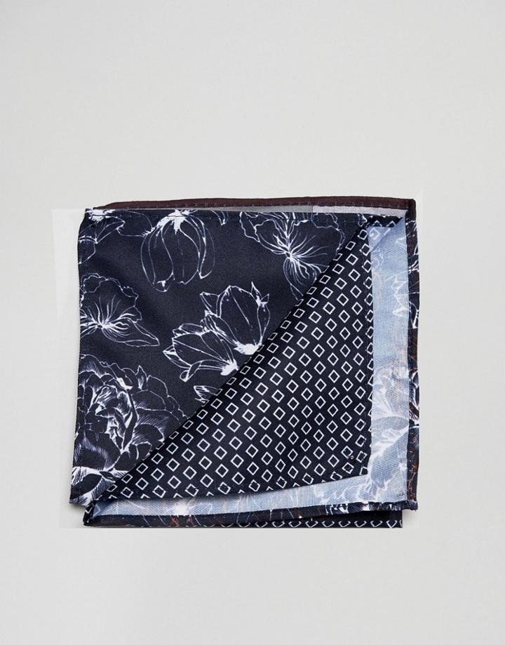 Asos Design 4 Way Pocket Square - Navy