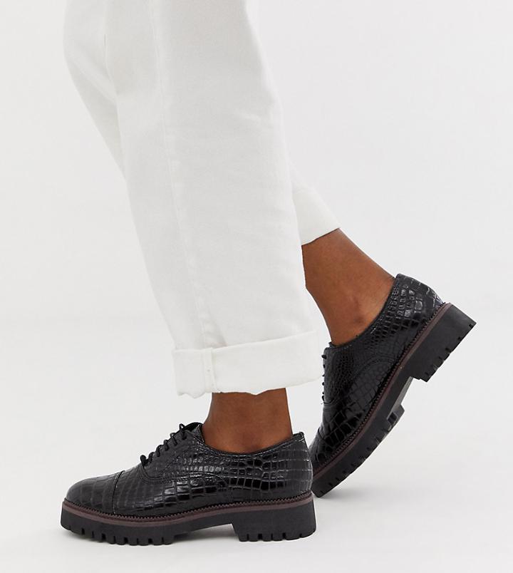 New Look Chunky Lace Up Brogue In Black