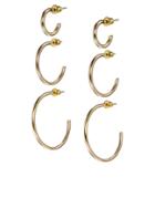 Asos 3 Sized Plain Hoop Earrings