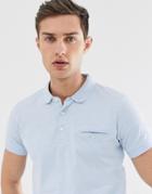 French Connection Micro Dot Polo Shirt-blue