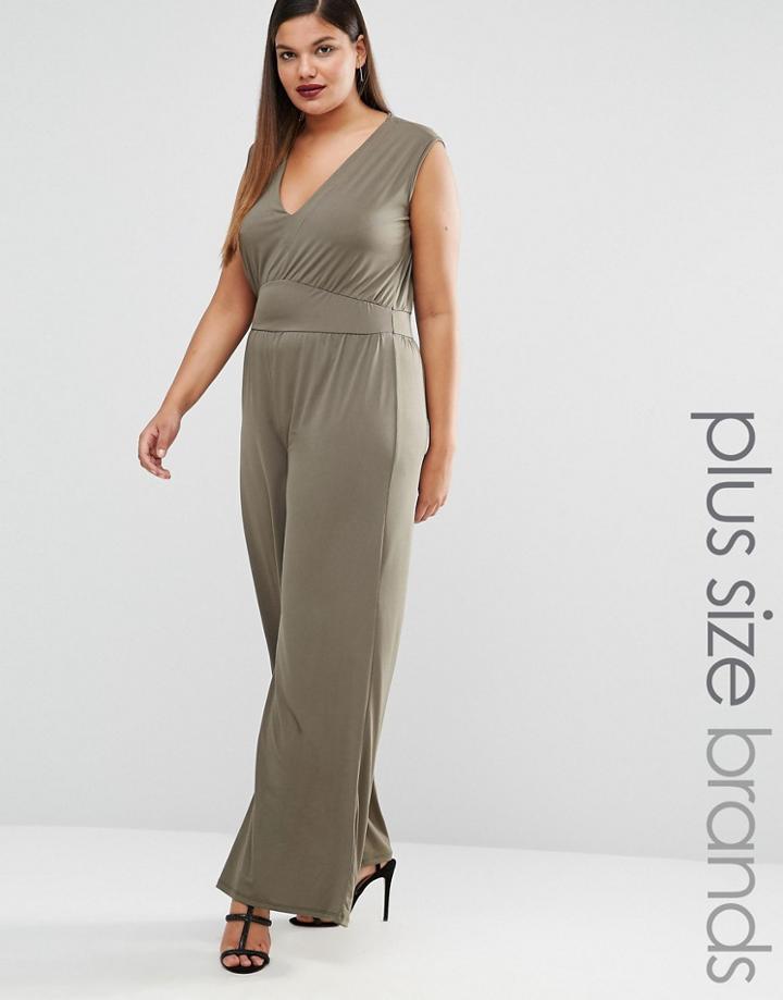 Pink Clove Slim Leg Sleeveless Jumpsuit - Green