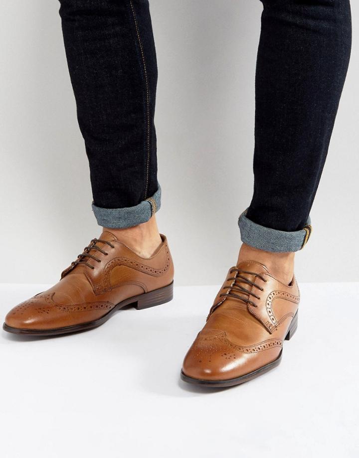 Red Tape Smart Brogues In Tan - Tan