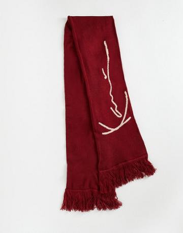 Karl Kani Signature Scarf In Burgundy-red