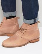 Bobbies Le Monsieur Leather Short Lace Up Boots - Pink