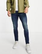 Only & Sons Skinny Fit Jeans In Midwash Blue-blues