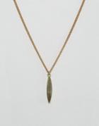 Made Leaf Pendant Necklace - Gold