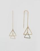 Asos Triangle Interlocking Strand Earrings - Gold