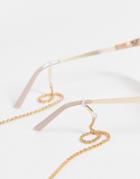 Asos Design Slim Sunglasses Chain With Rope Chain In Gold Tone