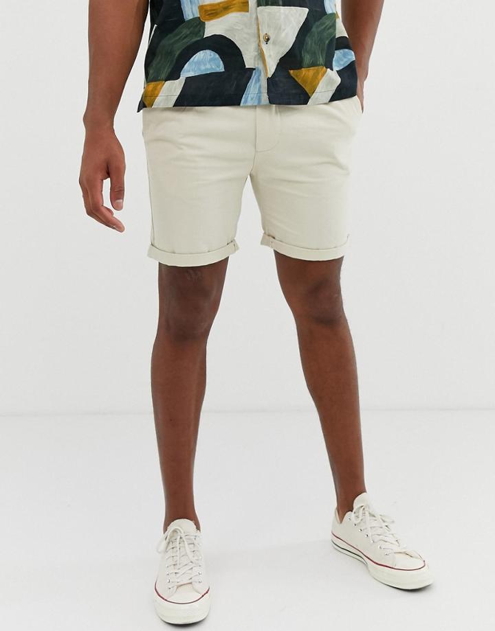 Bellfield Chino Shorts In Stone - Stone