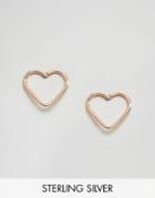 Kingsley Ryan Rose Gold Cut Out Heart Ear Stud Earrings