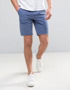 Threadbare Raw Hem Chino Shorts - Blue