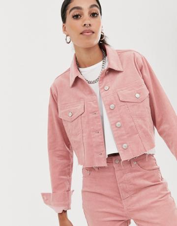 Signature 8 Cropped Trucker Jacket - Pink