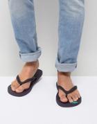 Hollister Solid Rubber Logo Flip Flop In Dark Gray Print - Gray