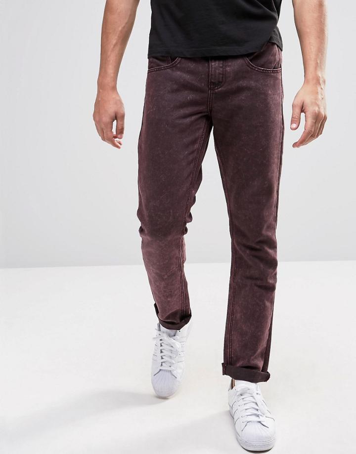 Native Youth Skinny Fit Wash Jeans - Purple