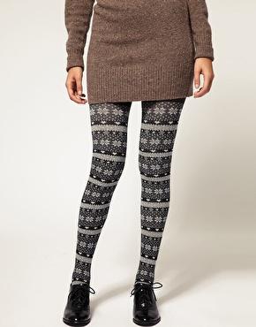 Paul Smith Fairisle Black And Gray Tights