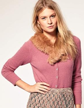 Oasis Fur Collar Cardigan