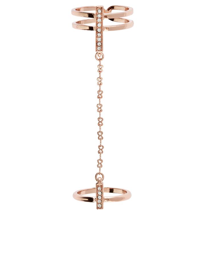 Accessorize Rose Gold Joined Ring