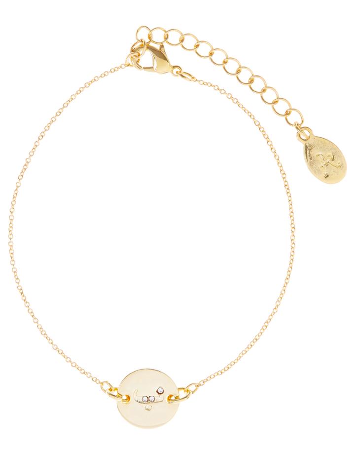 Accessorize Gold Plated Arabic B Coin Bracelet
