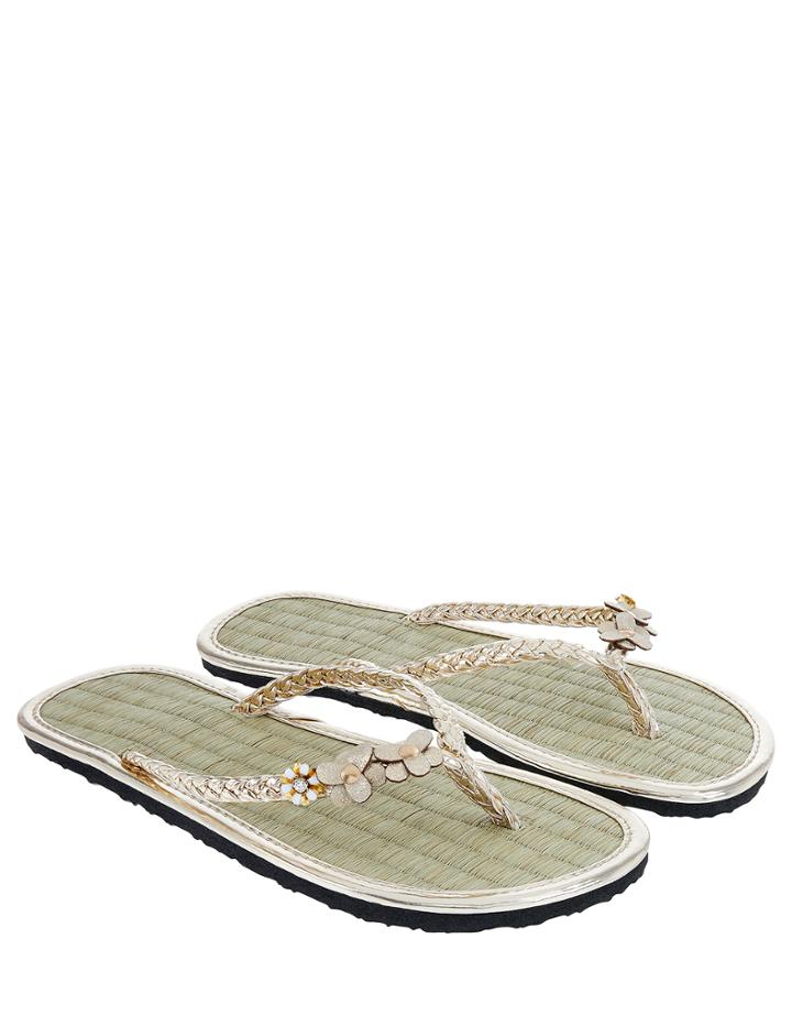 Accessorize Floral Charmy Seagrass Flip Flops