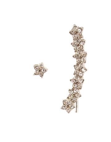Accessorize Pave Star Crawler And Stud Earrings