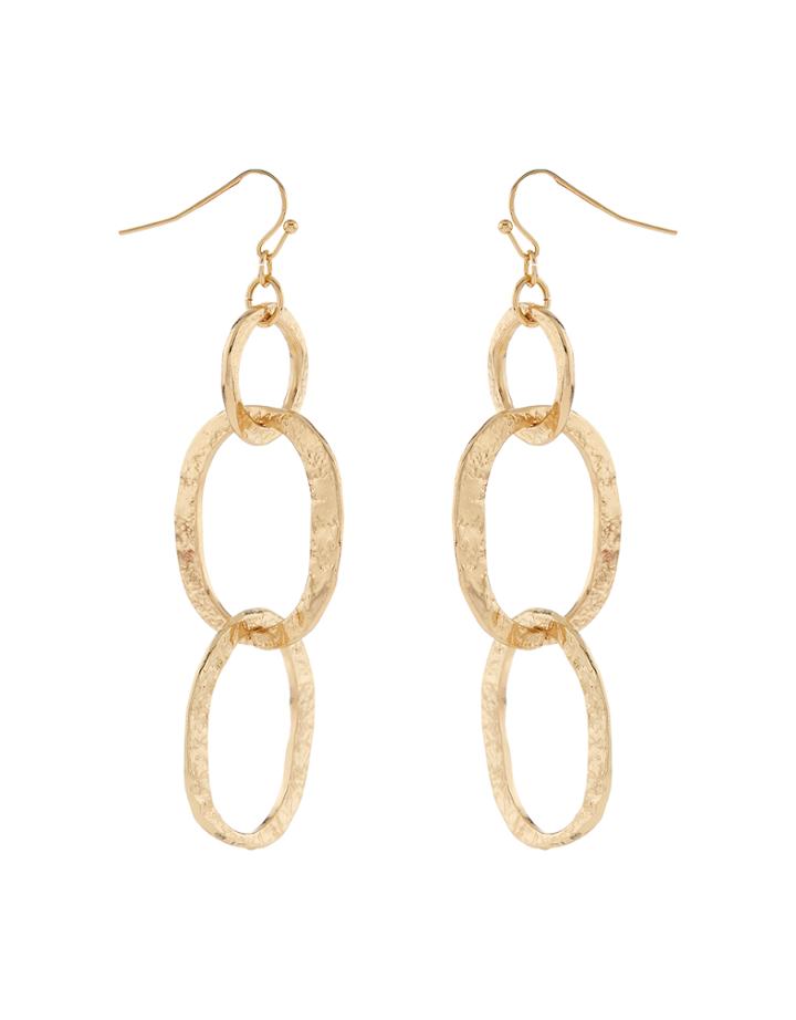 Accessorize Hammered Links Statement Earrings